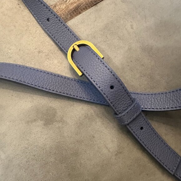 Chloé Marcie saddle bag in suede leather - Small - Graphite navy - Picture 4 of 5